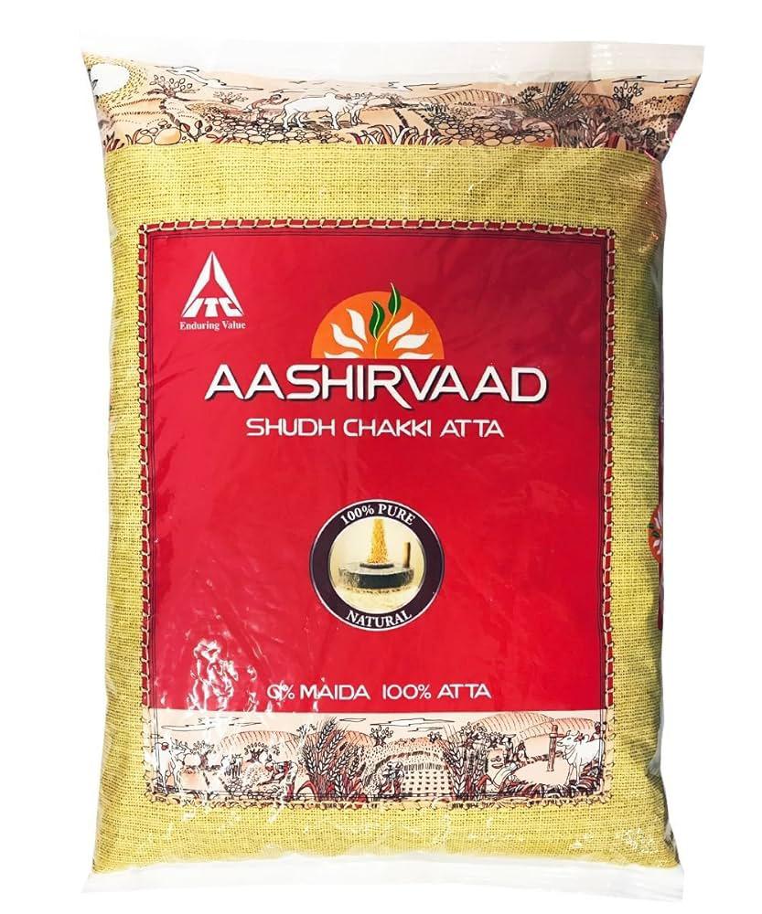 Aashirvaad Atta 5kg – Premium Whole Wheat Flour for Soft & Healthy Roti | High Fiber Indian Atta