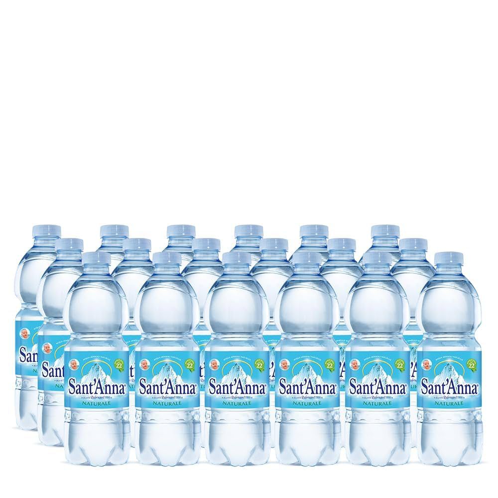 Sant’Anna Natural Mineral Water – Pack of 24 Bottles, 0.5L – Sourced from Rebruan Spring