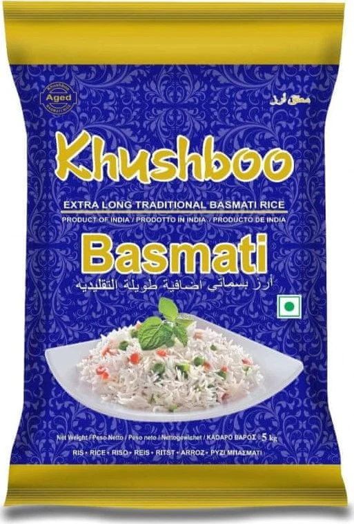 Khushboo Extra Long Basmati Rice 5kg – Premium Aromatic Indian Basmati Rice