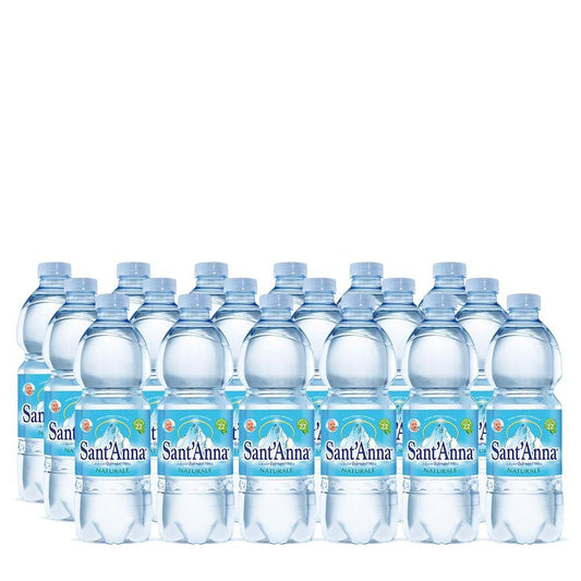 Sant’Anna Natural Mineral Water – Pack of 24 Bottles, 0.5L – Sourced from Rebruan Spring