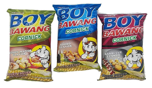 Boy Bawang Cornick Variety Pack 3.54oz – Adobo, BBQ &amp; Lechon Manok Flavors